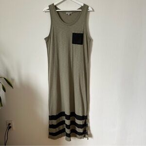 Lisa Todd Green Sleeveless Cotton Maxi Dress Size M